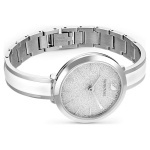 Crystalline Delight Watch, Metal Bracelet, White, Stainless Steel